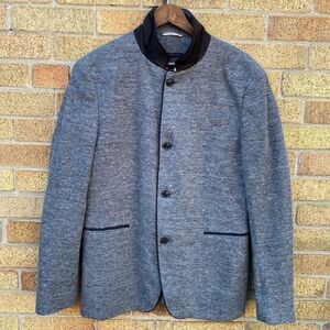 1298$ MSRP John Varvatos Hook & Bar Plaid Jacket Gray Size 42